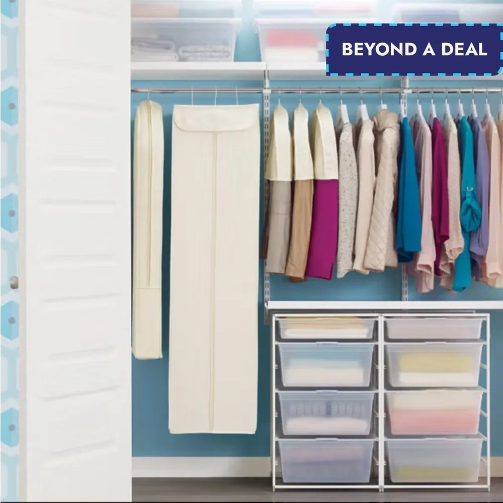 NWT! BRAND NEW Container Store- Natural Cotton Twill Dress Bag- 14x20x54 (Dress)
